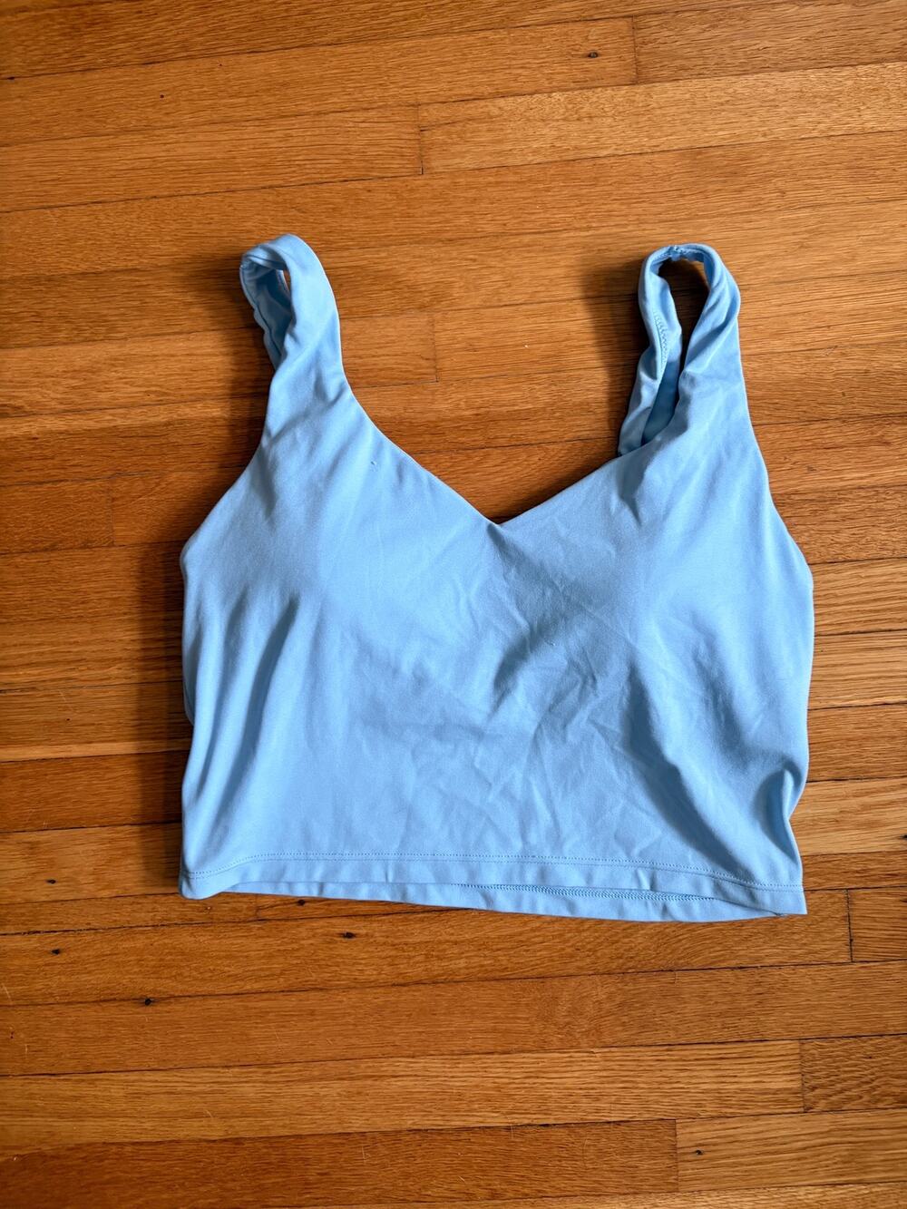 OFFLINE by Aerie Women's Light Blue Seamless V-Neck Scrunch Strap Bralette Sz M